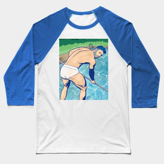 Pool Boy Baseball T-Shirt by JasonLloyd